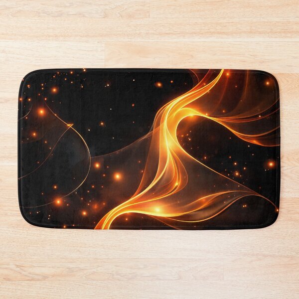 Item preview, Ember Silk Flow – Glowing Orange Light Ribbons on Black designed and sold by Kaleidoscope Print.