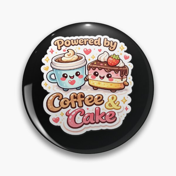Item preview, Powered by Coffee & Cake Cute Funny Dessert Lover Sticker  designed and sold by GoldRainbow.