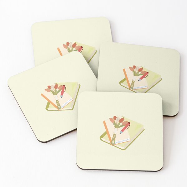 Item preview, Cozy Aesthetic Book with Tulips and Pen Art designed and sold by Akira Design Store.