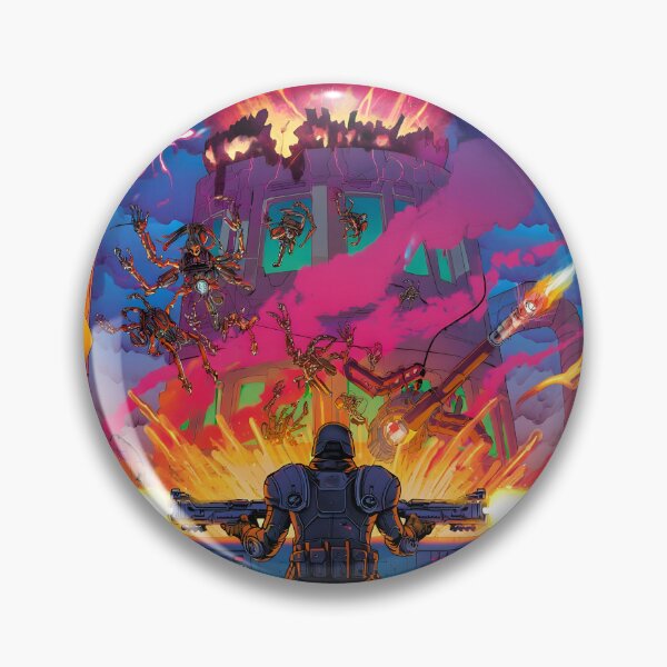 Item preview, Power Plant Meltdown - Retro Soldier vs Alien Swarm Art Print designed and sold by ThePixelArchive.