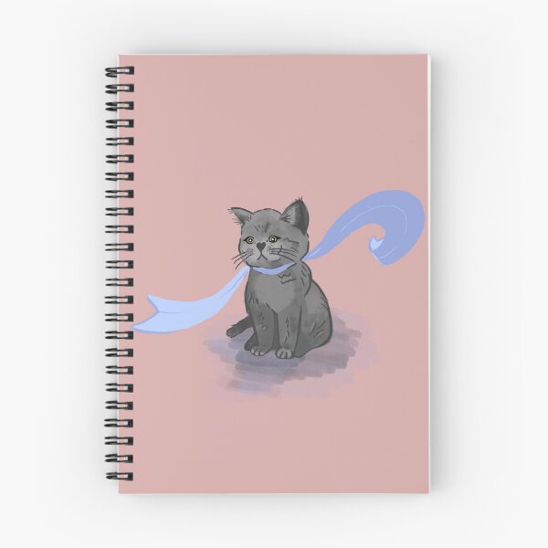 Item preview, Gray Cat with Blue Ribbon designed and sold by JunaKitten.