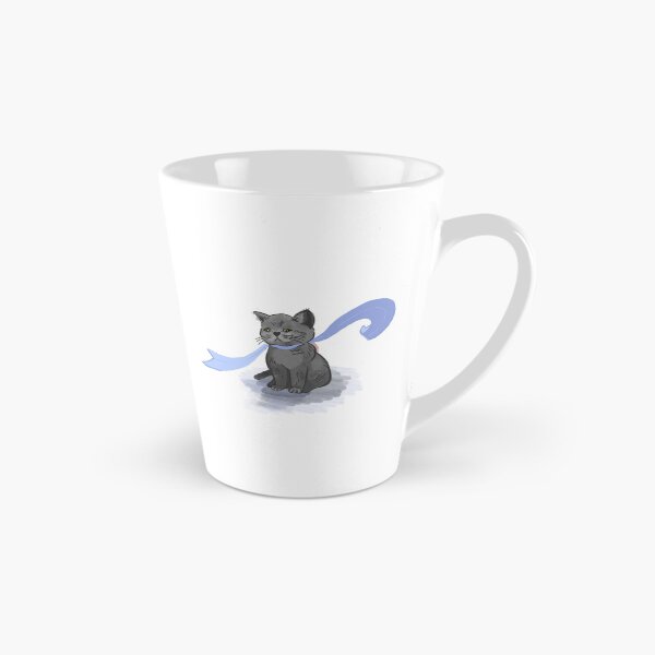 Item preview, Gray Cat with Blue Ribbon designed and sold by JunaKitten.