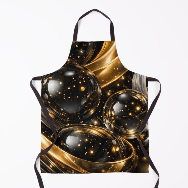 Item preview, Golden Stardust Orbs – Black Glass Spheres with Luxury Glow designed and sold by Kaleidoscope Print.