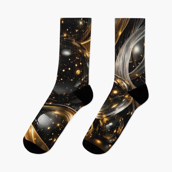 Item preview, Golden Stardust Orbs – Black Glass Spheres with Luxury Glow designed and sold by Kaleidoscope Print.