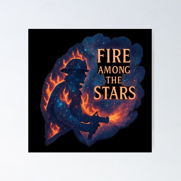 Item preview, Firefighter Galaxy Silhouette - Fire Among the Stars designed and sold by MKreative Studio.