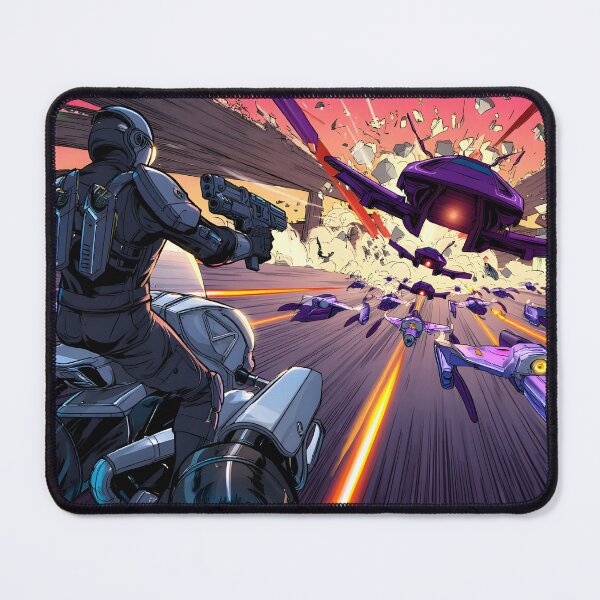 Item preview, Hoverbike Highway Chase - Retro Alien Pursuit Art Print designed and sold by ThePixelArchive.