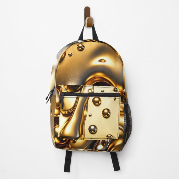 Item preview, Molten Gold & Silver Flow – Liquid Metal Abstract designed and sold by Kaleidoscope Print.