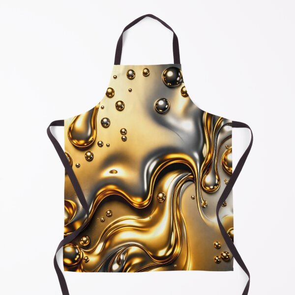 Item preview, Molten Gold & Silver Flow – Liquid Metal Abstract designed and sold by Kaleidoscope Print.