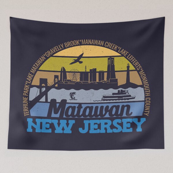 Item preview, Matawan New Jersey Sunset Retro Vintage Local Pride Logo designed and sold by CRHPOD20.