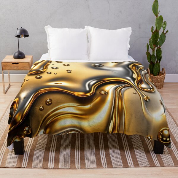 Item preview, Molten Gold & Silver Flow – Liquid Metal Abstract designed and sold by Kaleidoscope Print.