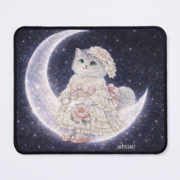 Item preview, Moonlight Kimono Cat – Celestial Japanese Fantasy Art designed and sold by atsue-no-e.