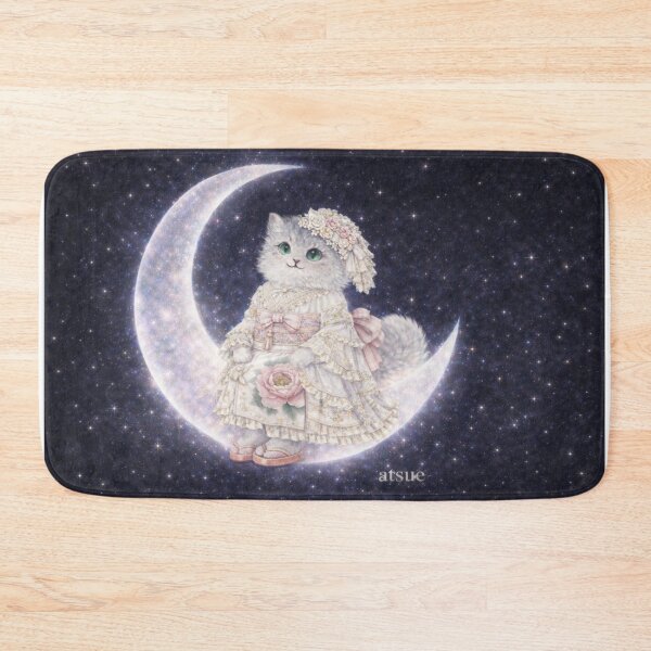 Item preview, Moonlight Kimono Cat – Celestial Japanese Fantasy Art designed and sold by atsue-no-e.