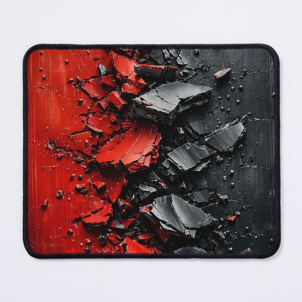 Item preview, Crimson & Black Shatter – Cracked Texture Abstract designed and sold by Kaleidoscope Print.