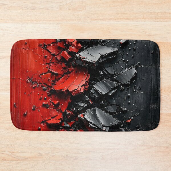 Item preview, Crimson & Black Shatter – Cracked Texture Abstract designed and sold by Kaleidoscope Print.