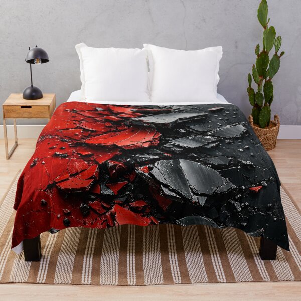 Item preview, Crimson & Black Shatter – Cracked Texture Abstract designed and sold by Kaleidoscope Print.