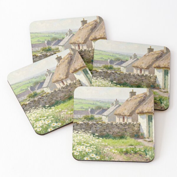 Item preview, Romantic Countryside Cottage Artwork, Soft Impressionist Field Landscape Decor designed and sold by BlareBlare.