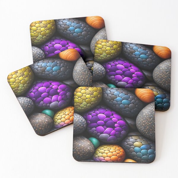 Item preview, Neon Pebble Orbs – Colorful Stone Texture Abstract designed and sold by Kaleidoscope Print.