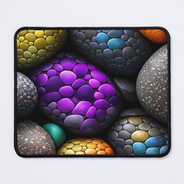 Item preview, Neon Pebble Orbs – Colorful Stone Texture Abstract designed and sold by Kaleidoscope Print.