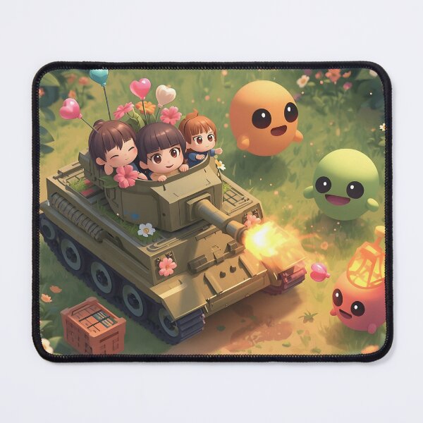 Item preview, Chibi Tank Meadow Battle - Cute Gaming Art Print designed and sold by ThePixelArchive.