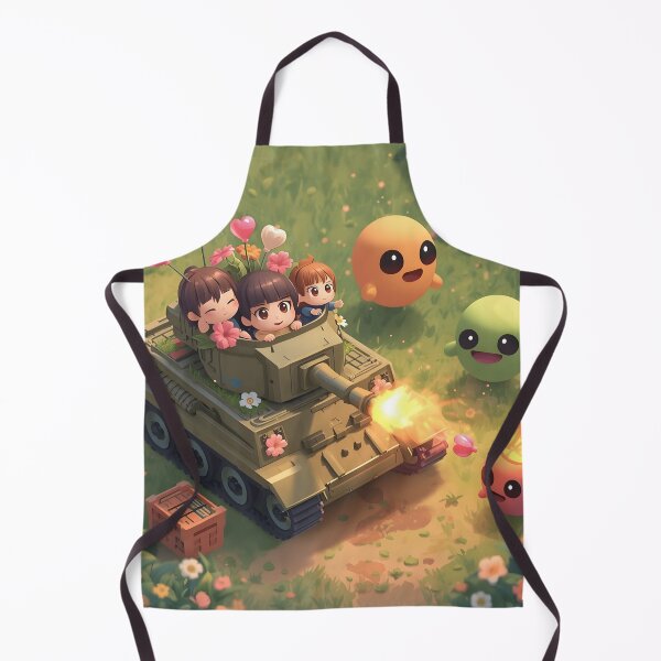 Item preview, Chibi Tank Meadow Battle - Cute Gaming Art Print designed and sold by ThePixelArchive.