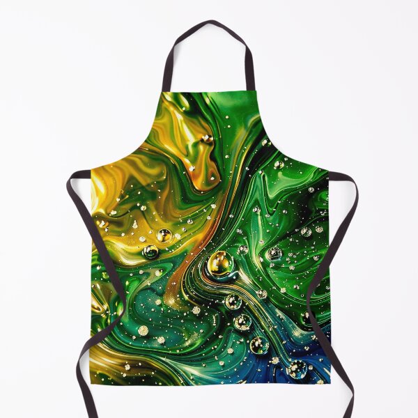 Item preview, Emerald & Gold Liquid Galaxy – Abstract Marble Swirl designed and sold by Kaleidoscope Print.