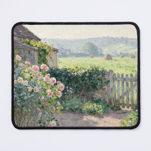 Item preview, Charming Cottage Garden with Meadow View, Impressionism Style Nature Art Print designed and sold by BlareBlare.