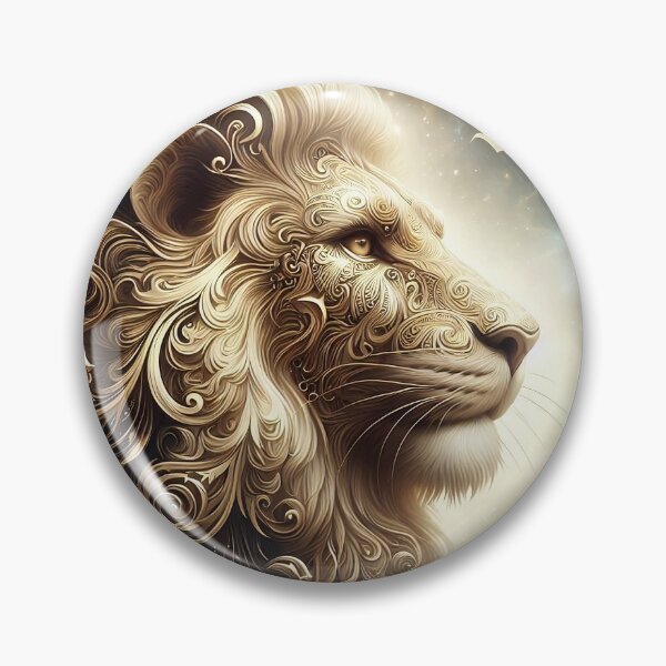 Item preview, Majestic Golden Lion Mystic Cosmic Portrait designed and sold by Zodiac Celestial Art.