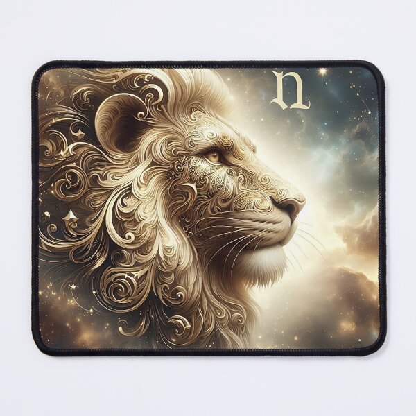 Item preview, Majestic Golden Lion Mystic Cosmic Portrait designed and sold by Zodiac Celestial Art.