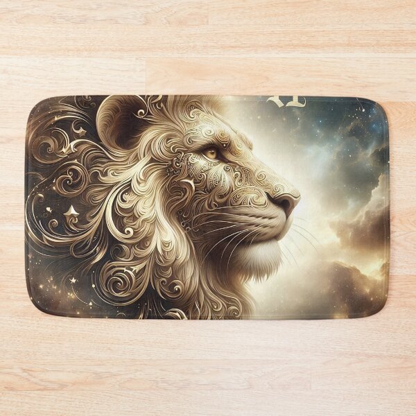 Item preview, Majestic Golden Lion Mystic Cosmic Portrait designed and sold by Zodiac Celestial Art.
