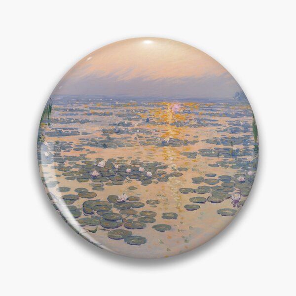 Item preview, Impressionist Lily Pond at Sunset | Monet Inspired Water Garden Wall Art designed and sold by Tamas Das.