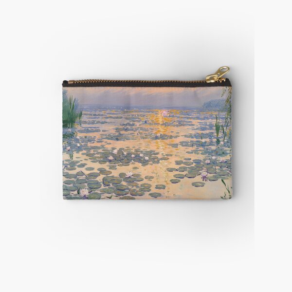 Item preview, Impressionist Lily Pond at Sunset | Monet Inspired Water Garden Wall Art designed and sold by Tamas Das.