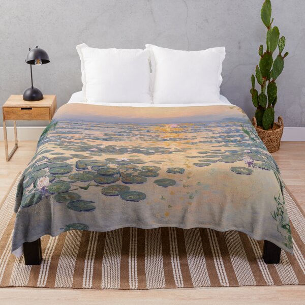 Item preview, Impressionist Lily Pond at Sunset | Monet Inspired Water Garden Wall Art designed and sold by Tamas Das.