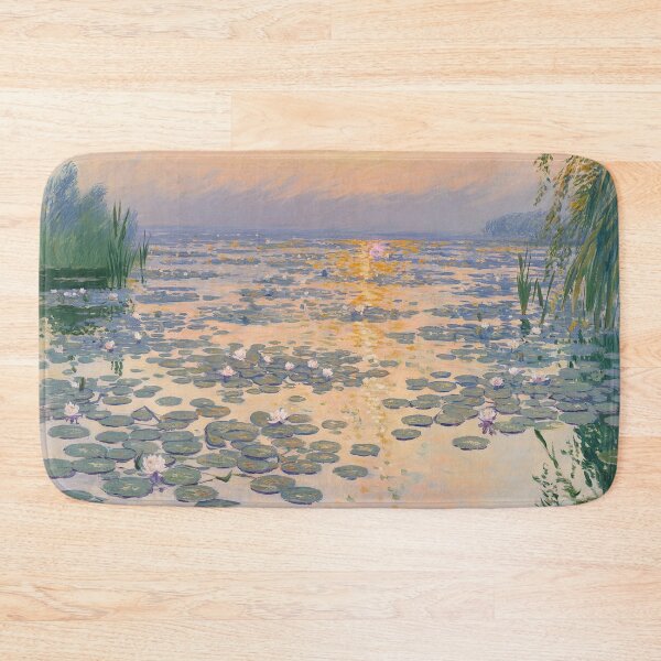 Item preview, Impressionist Lily Pond at Sunset | Monet Inspired Water Garden Wall Art designed and sold by Tamas Das.