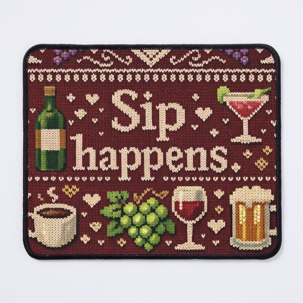 Item preview, Sip Happens Fun Drink Knitting Pattern Design designed and sold by Mauswohn.