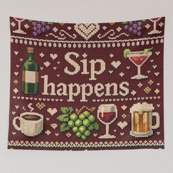Item preview, Sip Happens Fun Drink Knitting Pattern Design designed and sold by Mauswohn.