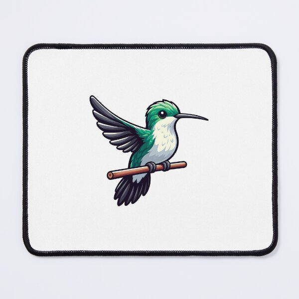 Item preview, Colorful green hummingbird perched gracefully on a branch, showcasing its vibrant plumage and delicate features. designed and sold by cave-canvas.