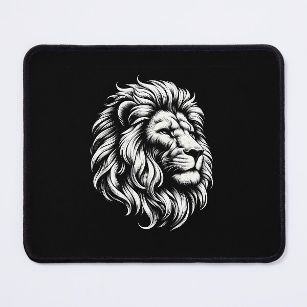 Item preview, Intricate line art of a majestic lion's head showcasing detailed features and flowing mane. designed and sold by beast-net.