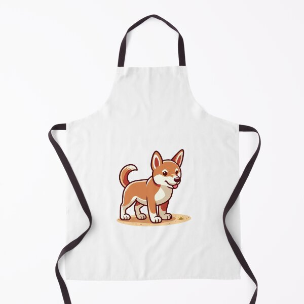 Item preview, Happy cartoon dog standing on a sandy surface, looking playful and adorable. designed and sold by cave-canvas.