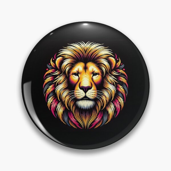 Item preview, A vibrant and artistic representation of a lion's face with bold colors and intricate details. designed and sold by beast-net.