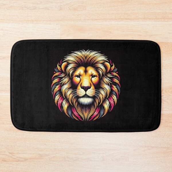 Item preview, A vibrant and artistic representation of a lion's face with bold colors and intricate details. designed and sold by beast-net.