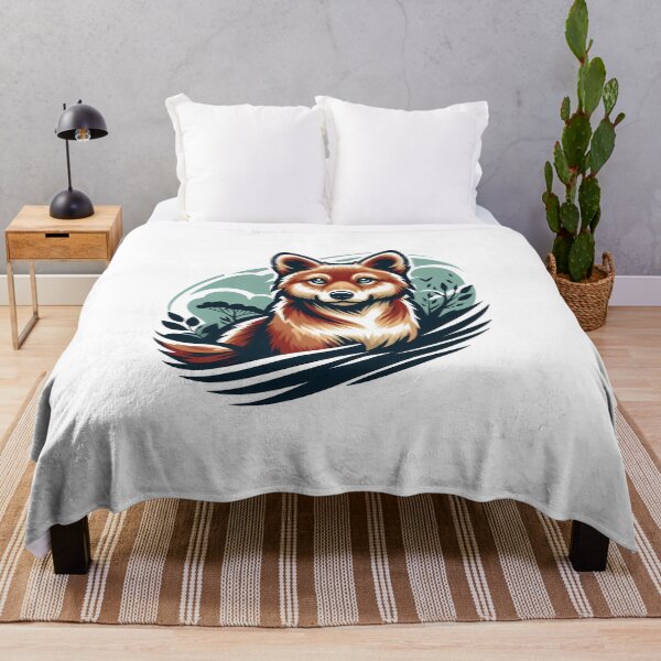 Item preview, Colorful illustration of a fox with vibrant fur, set against a nature-inspired background. designed and sold by cave-canvas.