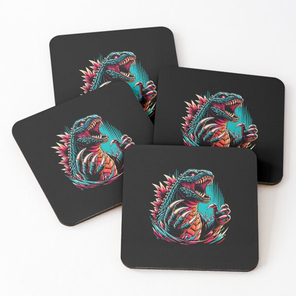 Item preview, Vibrant dinosaur illustration featuring a roaring creature with sharp claws and colorful details. designed and sold by beast-net.