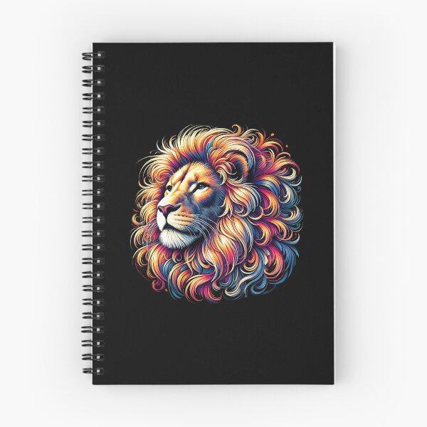 Item preview, A vibrant, artistic lion's head with colorful, flowing mane, showcasing vivid hues and intricate details. designed and sold by beast-net.