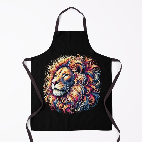 Item preview, A vibrant, artistic lion's head with colorful, flowing mane, showcasing vivid hues and intricate details. designed and sold by beast-net.