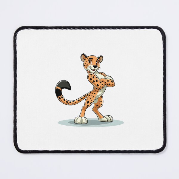 Item preview, Cartoon leopard character with playful expression and cheerful stance. designed and sold by cave-canvas.