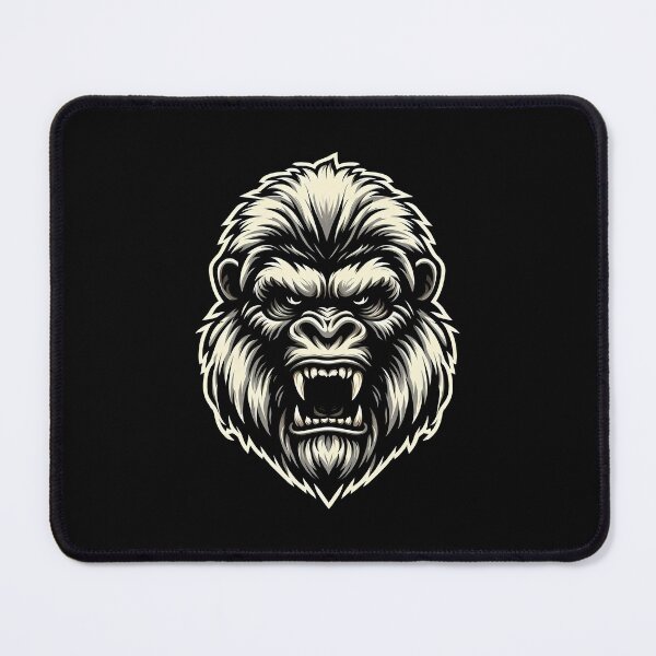 Item preview, Ferocious gorilla head illustration with intense expression and detailed fur design. designed and sold by beast-net.