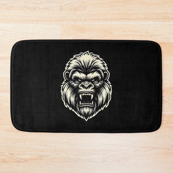 Item preview, Ferocious gorilla head illustration with intense expression and detailed fur design. designed and sold by beast-net.