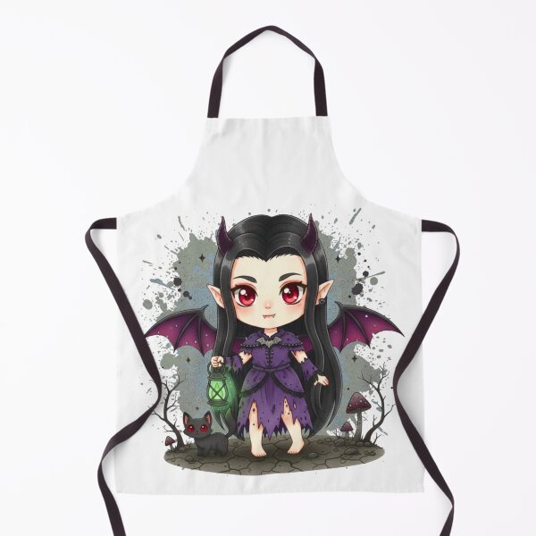 Item preview, Spooky Cute Demon Girl with Green Lantern and Pet designed and sold by MBBialyPiksel.