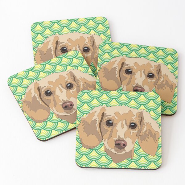 Item preview, Green  pattern Dashund  designed and sold by LeahcarsArt.