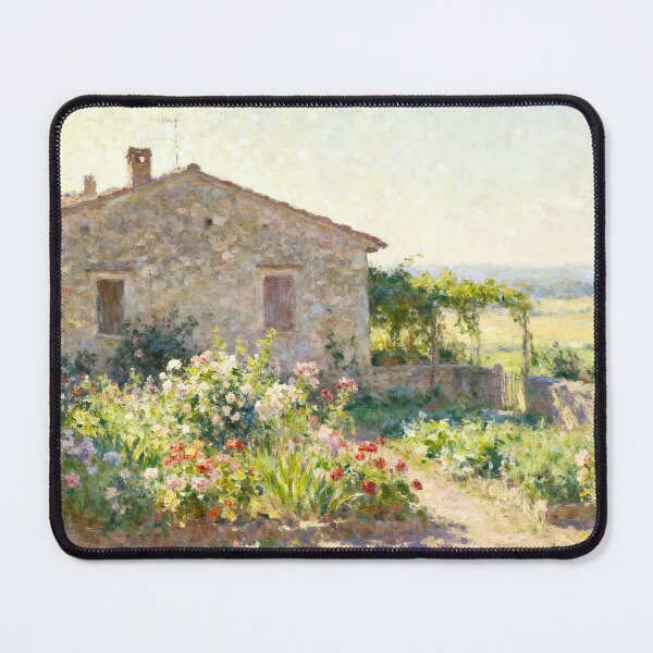 Item preview, Cozy Country Cottage Painting, Beautiful Field View in Impressionism Style designed and sold by BlareBlare.